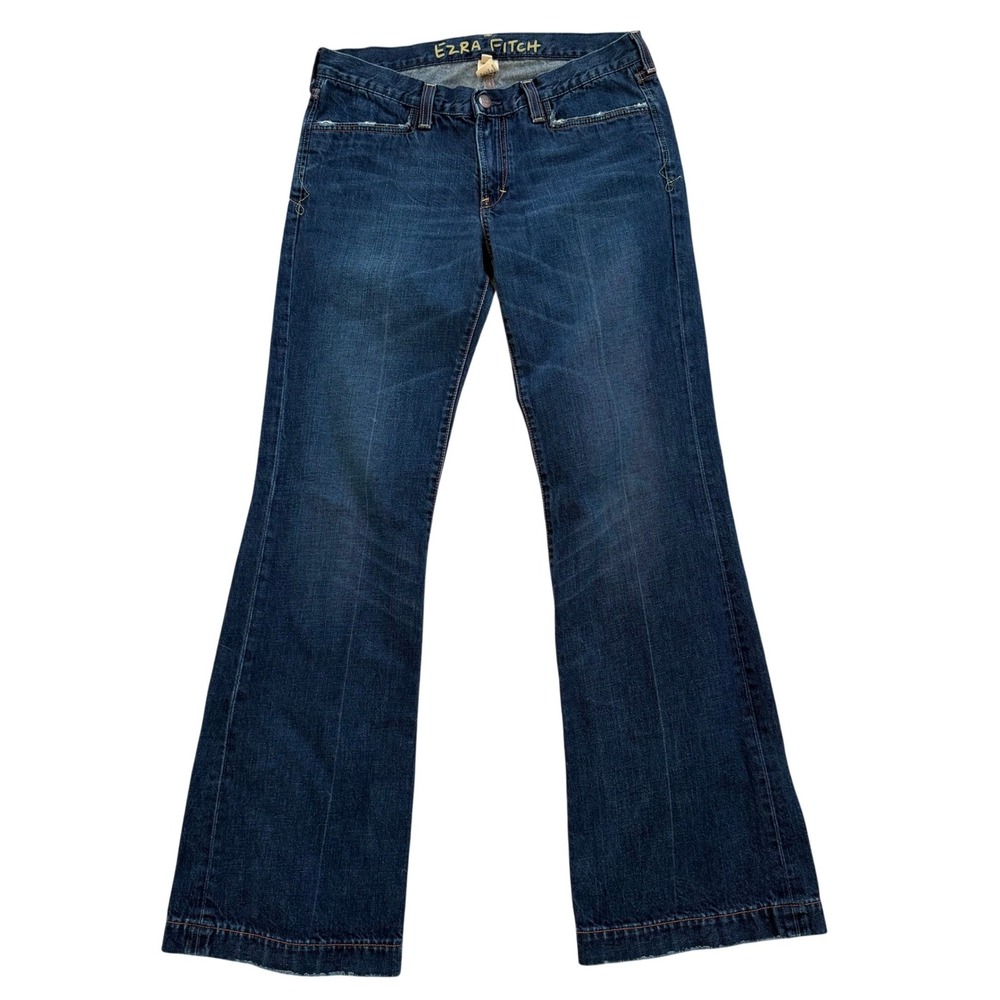 Vtg Ezra Fitch Abercrombie & Fitch Y2K Dark Wash Flare Jeans Women's 28 Low Rise